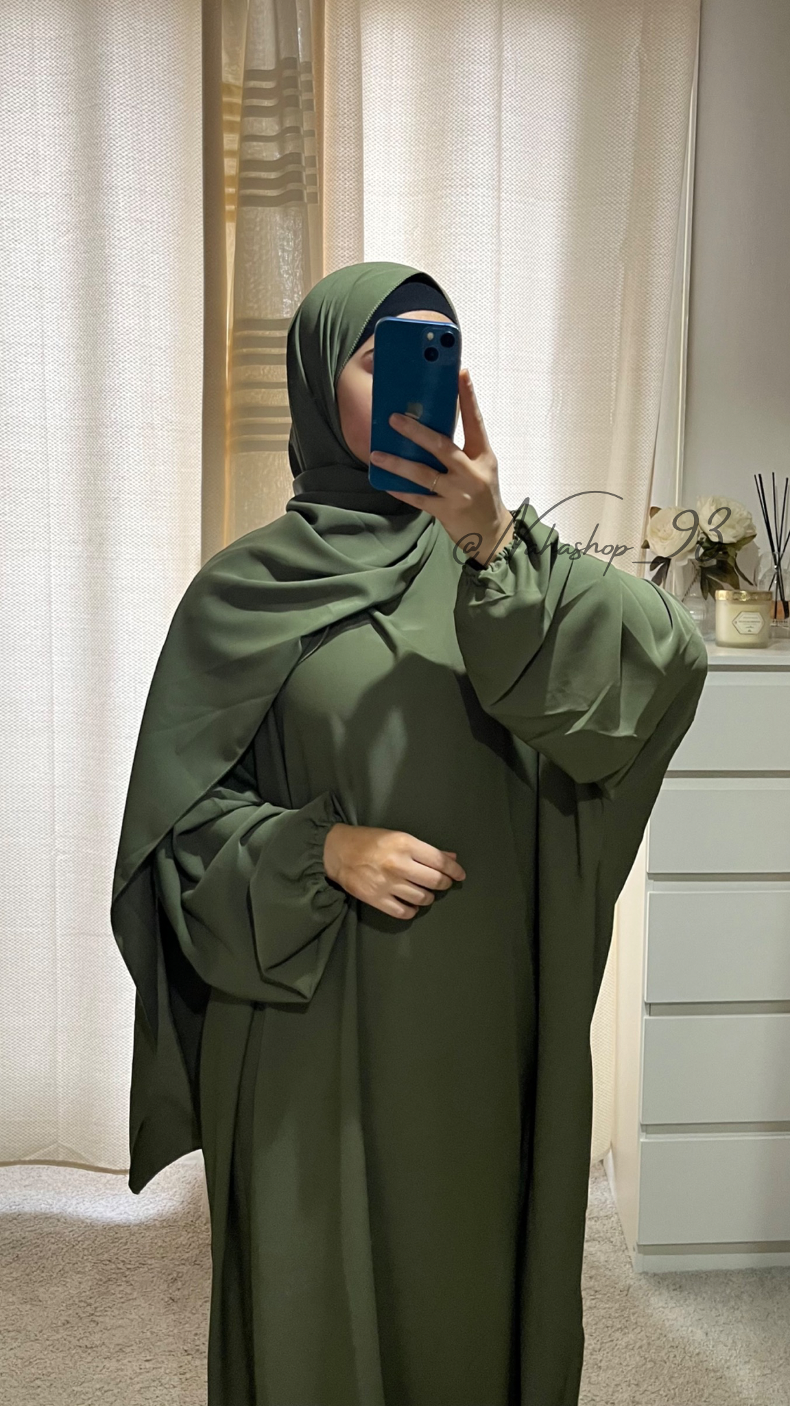 Abaya voile intégré  KAKI