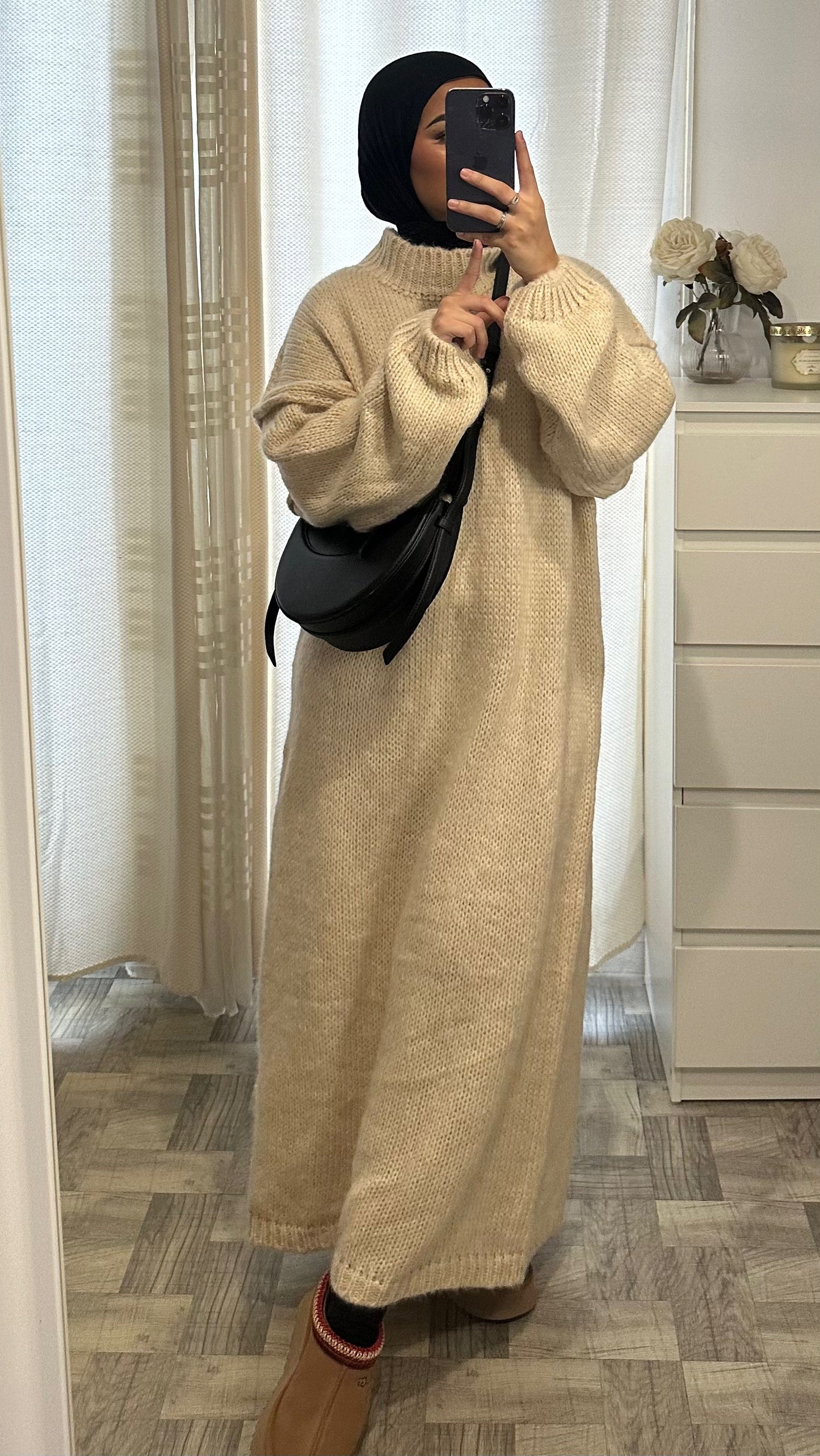 Robe Pull Oversize Beige