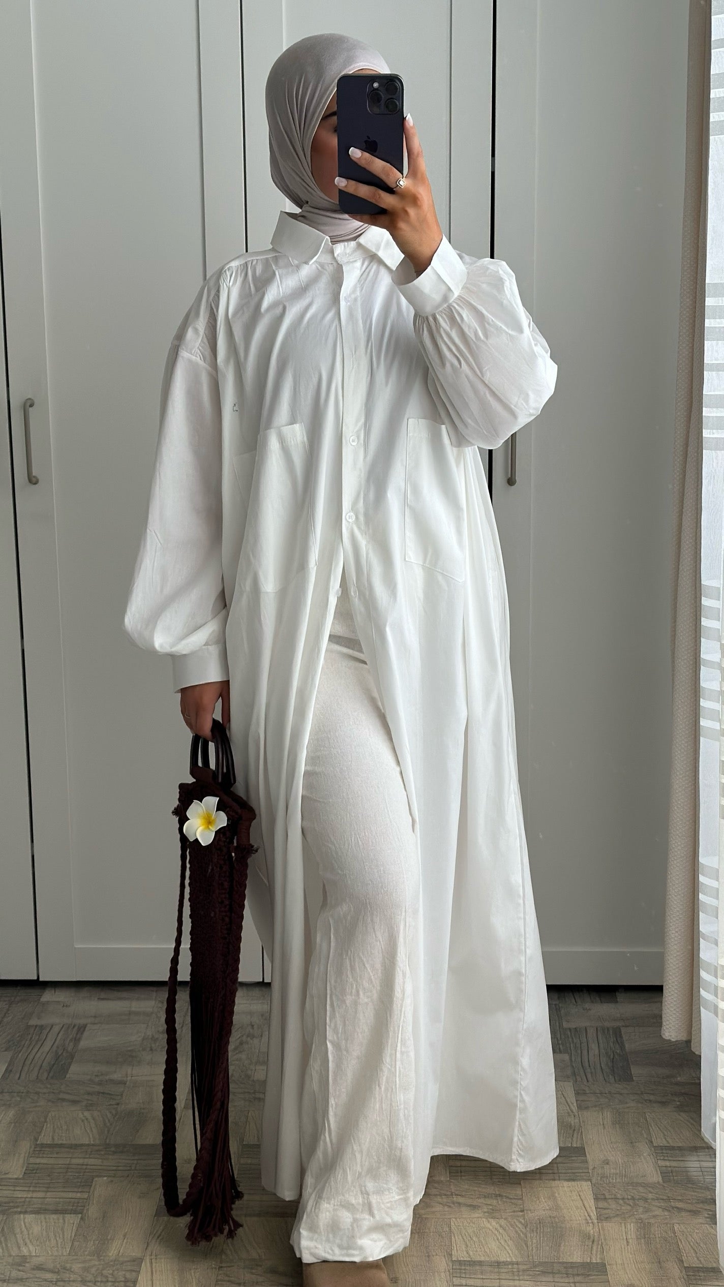 Robe chemises bouffante Blanche