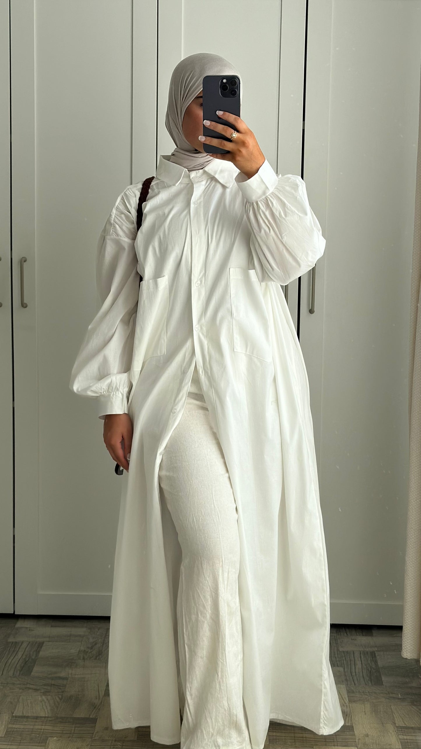 Robe chemises bouffante Blanche