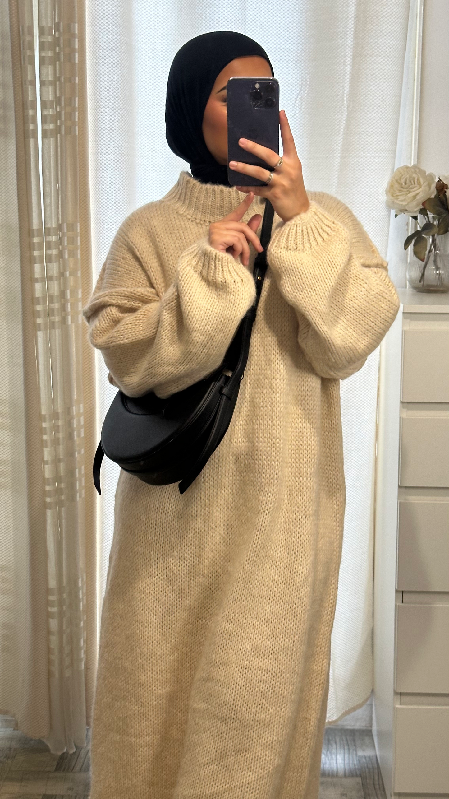 Robe Pull Oversize Beige