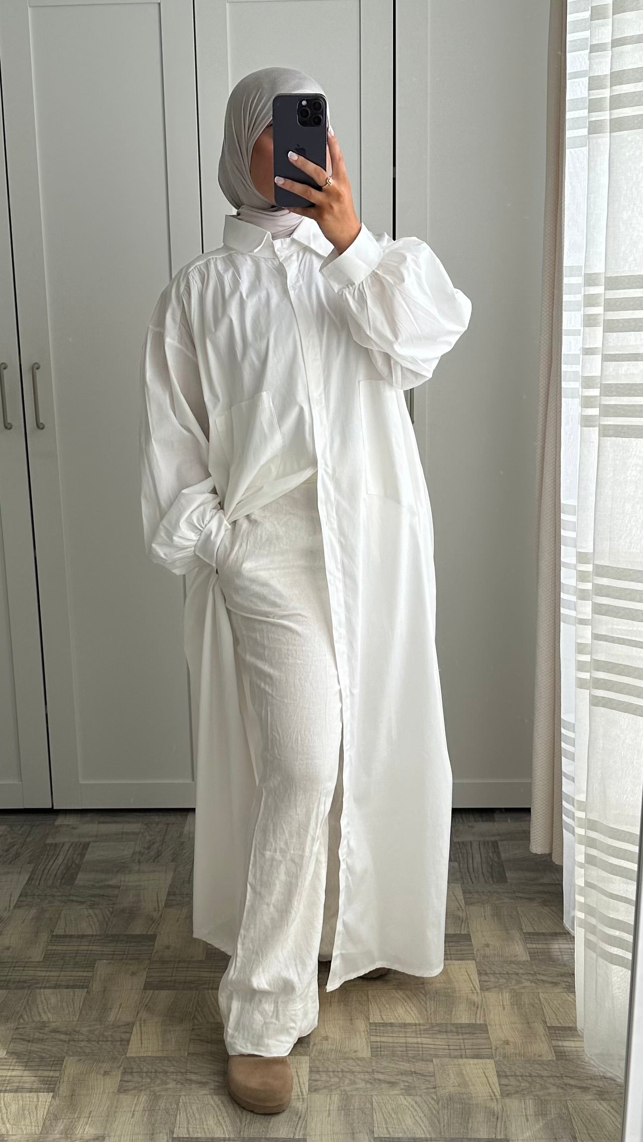 Robe chemises bouffante Blanche