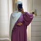 Abaya à zippe violet rosé