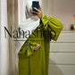 Abaya tulip sleeve LIGHT OLIVE GREEN