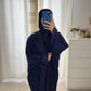 Tulip sleeve kimono in fine knit NAVY BLUE