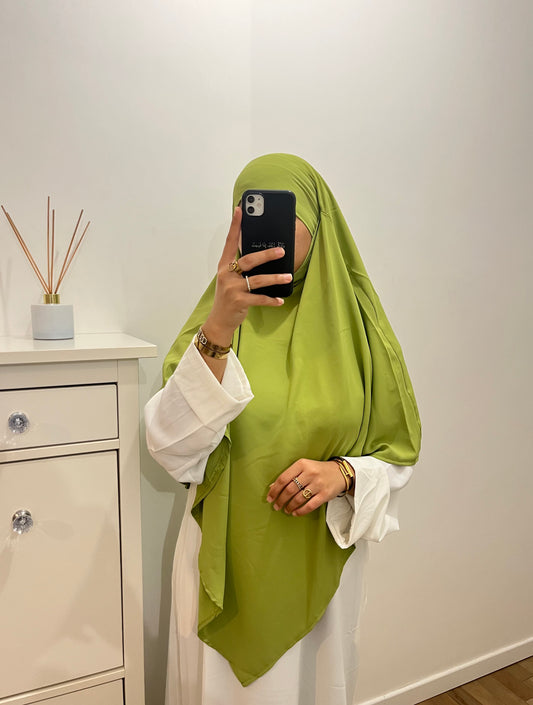 Khimar en soie de medine vert olive